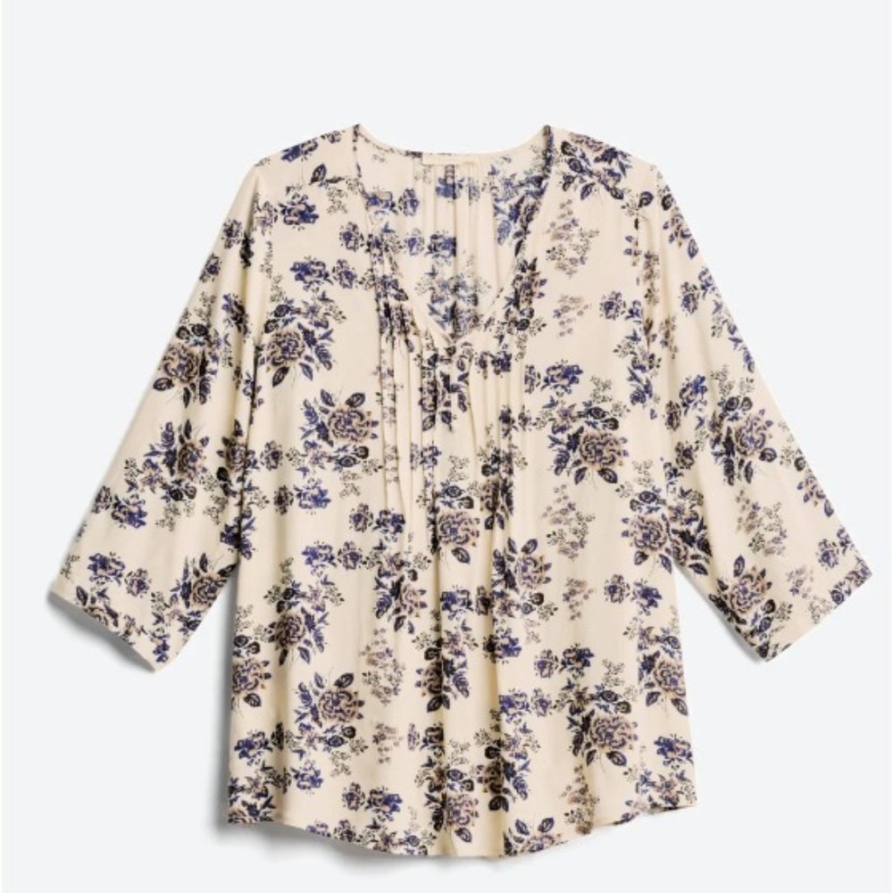 Maley Pleated Detail Top_Off White
